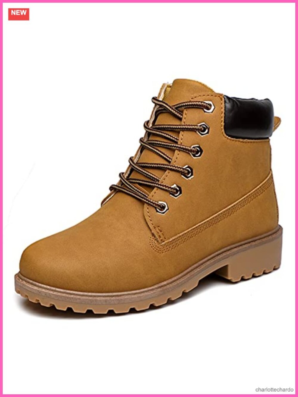 Women's Waterproof Round Toe Lace Up Work Hiking Ankle Boots